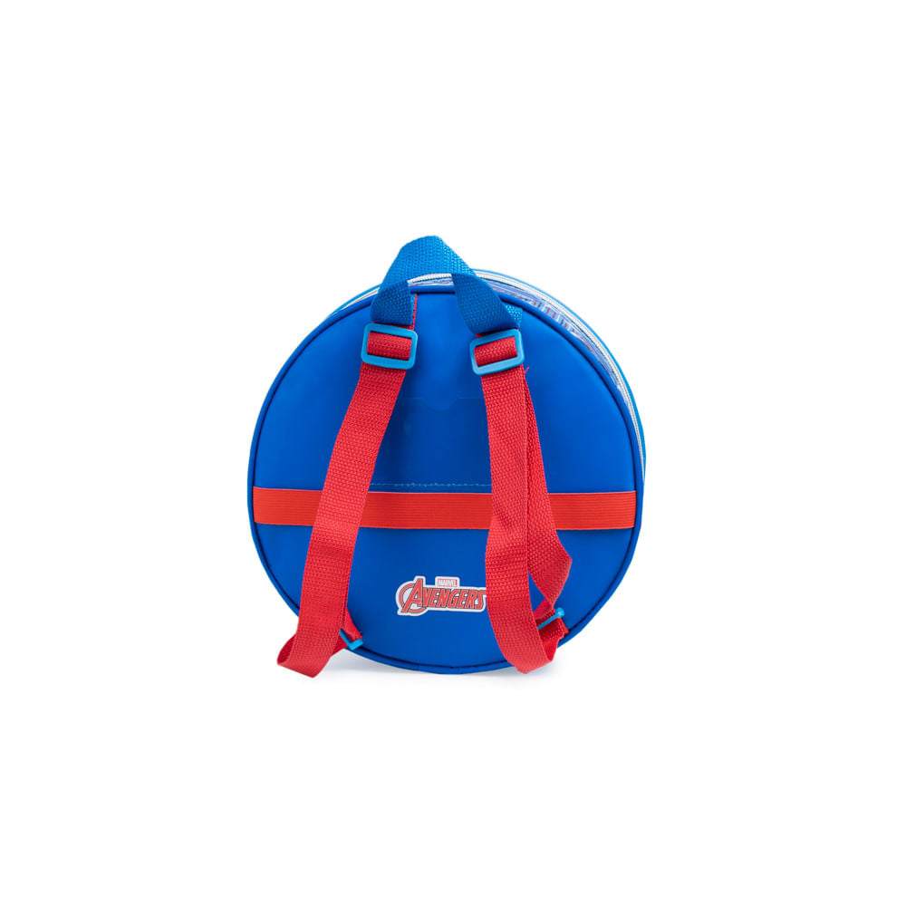 Kit Mochila Infantil de Carrinho + Lancheira Térmica + Estojo Capitão América com Asas Removíveis