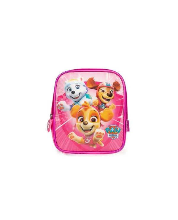 Kit Mochila de Rodinha + Lancheira Térmica + Estojo Infantil Patrulha Canina Skye e Equipe Rosa
