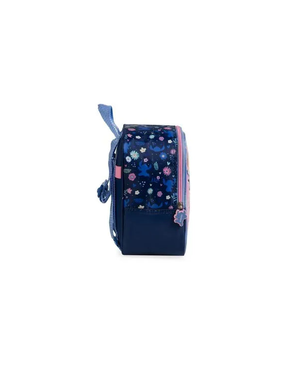 Kit Mochila de Rodinha + Lancheira Térmica + Estojo Infantil Feminino Stitch