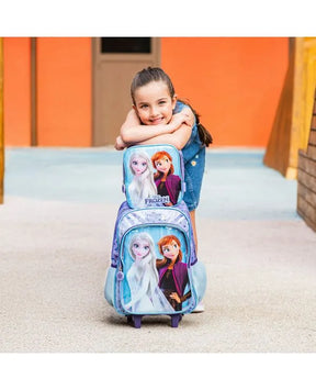Kit Mochila e Lancheira Térmica Infantil Frozen Elsa e Anna Lilás