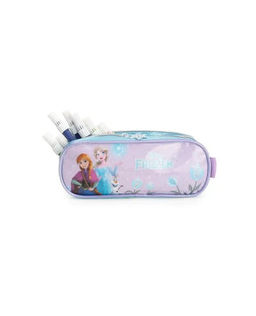 Kit Mochila + Lancheira Térmica + Estojo Infantil Feminino Frozen – Azul Claro