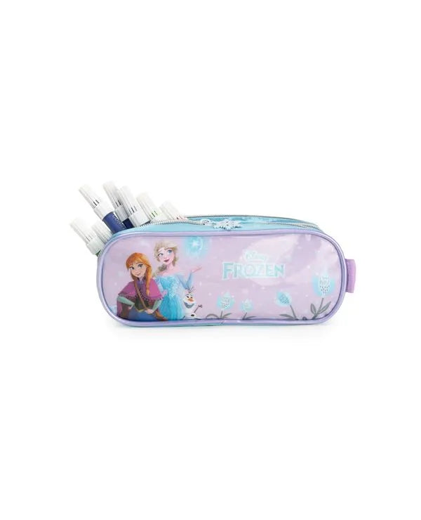 Kit Mochila + Lancheira Térmica + Estojo Infantil Feminino Frozen – Azul Claro