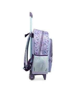 Kit Mochila de Rodinha + Estojo Escolar Infantil Frozen Elsa e Anna Lilás