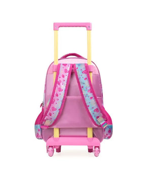 Kit Mochila de Rodinha + Lancheira Térmica + Estojo Infantil Feminino Princesas – Rosa