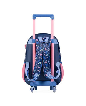 Kit Mochila de Rodinha + Lancheira Térmica + Estojo Infantil Feminino Stitch