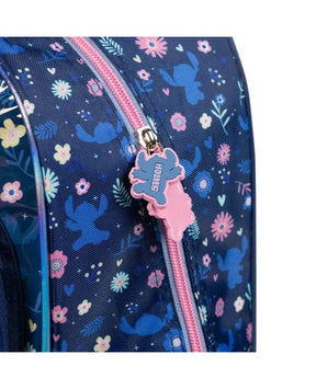 Kit Mochila de Rodinha + Lancheira Térmica + Estojo Infantil Feminino Stitch