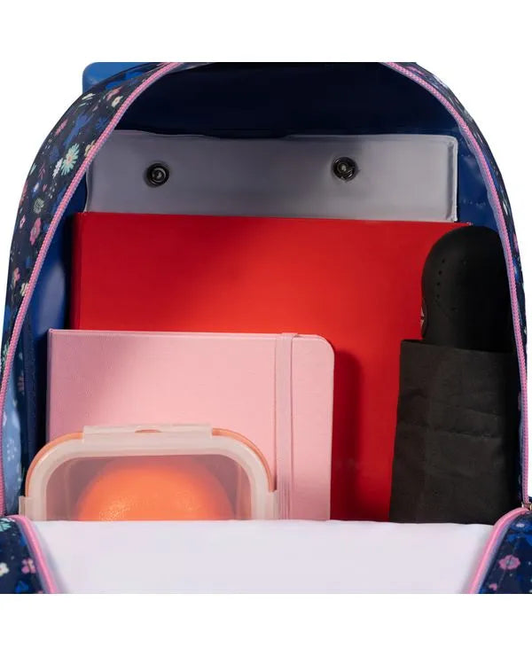 Kit Mochila de Rodinha + Lancheira Térmica + Estojo Infantil Feminino Stitch