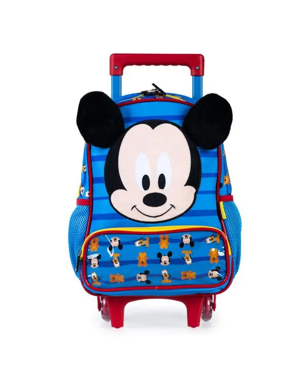 Kit Mochila Escolar Infantil com Rodinhas Masculina Mickey Baby com Lancheira – Azul