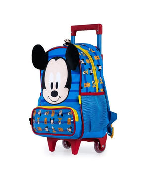 Kit Mochila Escolar Infantil com Rodinhas Masculina Mickey Baby com Lancheira – Azul