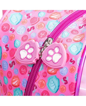 Kit Mochila de Rodinha + Lancheira Térmica + Estojo Infantil Patrulha Canina Skye e Equipe Rosa
