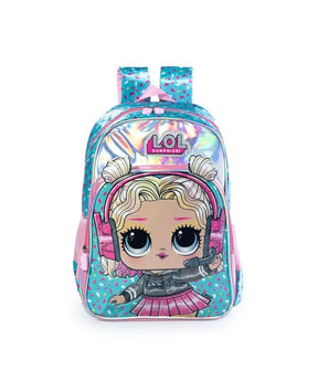 Kit Mochila Escolar LOL com Lancheira e Estojo Premium Verde Claro