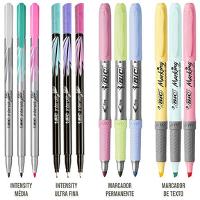 Kit Lettering BIC Tons Pastéis com 12 Itens