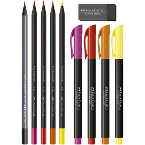 Kit SuperSoft Faber-Castell Cores Quentes com 10 Itens