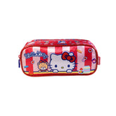 Estojo escolar duplo com zíper 15386 - Hello Kitty R - Xeryus