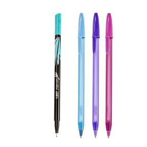 Kit Escrita Cristal Fashion + Intensity BIC – 4 Unidades (3 Canetas Fashion 1,2mm + 1 Intensidade 0,4mm)