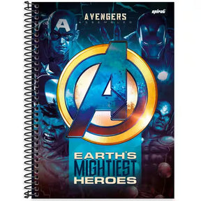 Caderno Universitário Avengers Spiral 80 Folhas - Capa Dura