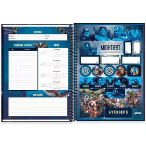 Caderno Universitário Avengers Spiral 80 Folhas - Capa Dura