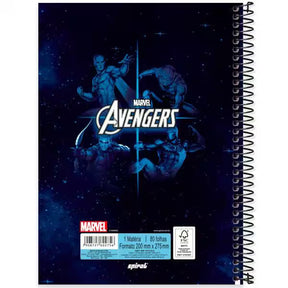Caderno Universitário Avengers Spiral 80 Folhas - Capa Dura