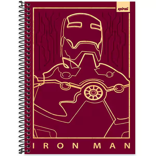 Caderno Universitário Avengers Spiral 80 Folhas - Capa Dura Hotstamping