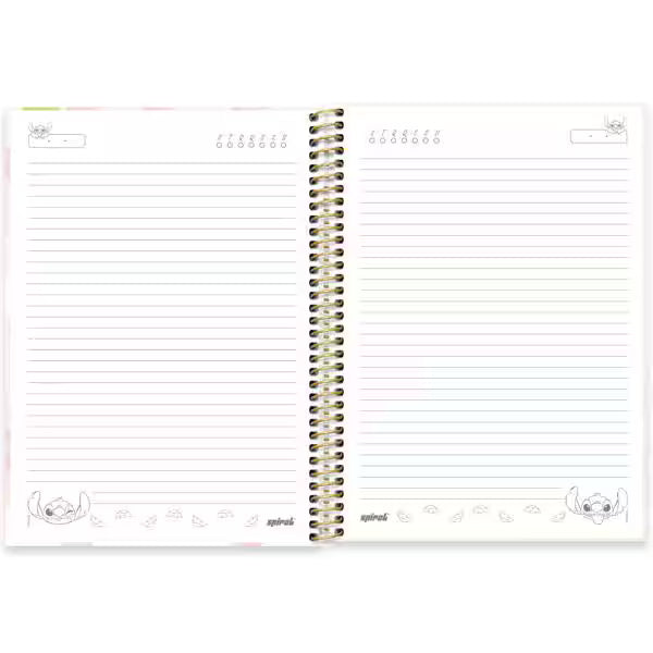 Caderno Universitário Stitch Spiral 80 Folhas - Capa Dura Hotstamping