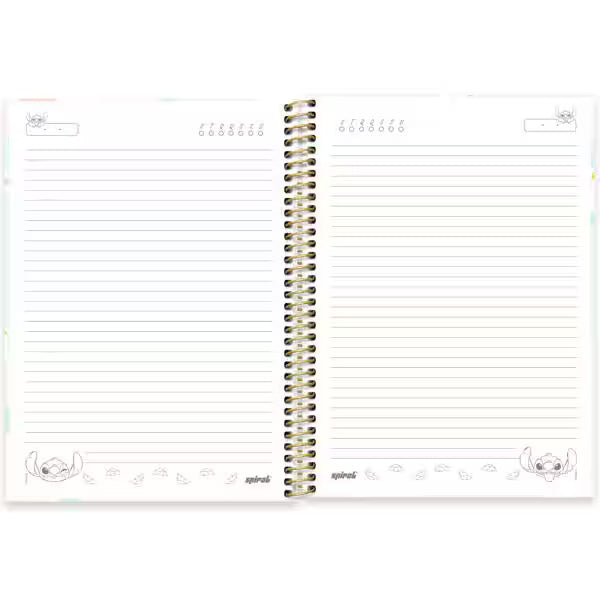 Caderno Universitário Stitch Spiral 80 Folhas - Capa Dura Hotstamping