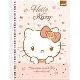 Caderno Universitário Hello Kitty Spiral 80 Folhas - Capa Dura Hotstamping