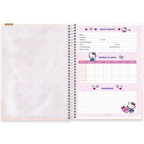 Caderno Universitário Hello Kitty Spiral 80 Folhas - Capa Dura Hotstamping