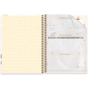 Caderno Universitário Pooh Spiral 80 Folhas - Capa Dura Hotstamping