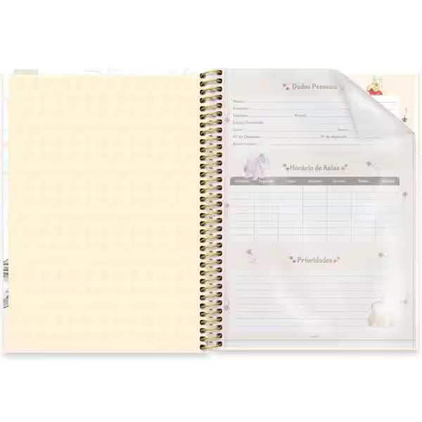 Caderno Universitário Pooh Spiral 80 Folhas - Capa Dura Hotstamping