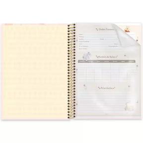 Caderno Universitário Pooh Spiral 80 Folhas - Capa Dura Hotstamping