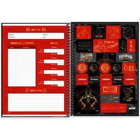 Caderno Universitário Avengers - Homem de Ferro 80 Folhas - Capa Dura