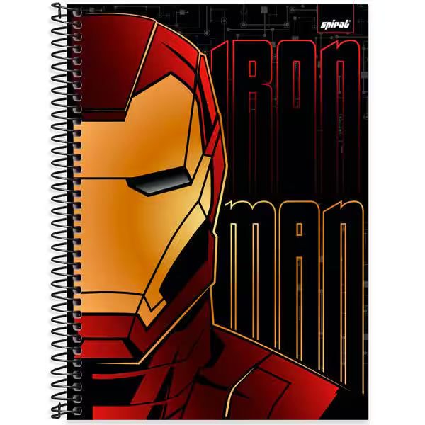 Caderno Universitário Avengers - Homem de Ferro 80 Folhas - Capa Dura