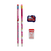 Kit Escolar Hello Kitty Leonora – 2 Lápis HB + Apontador + Borracha