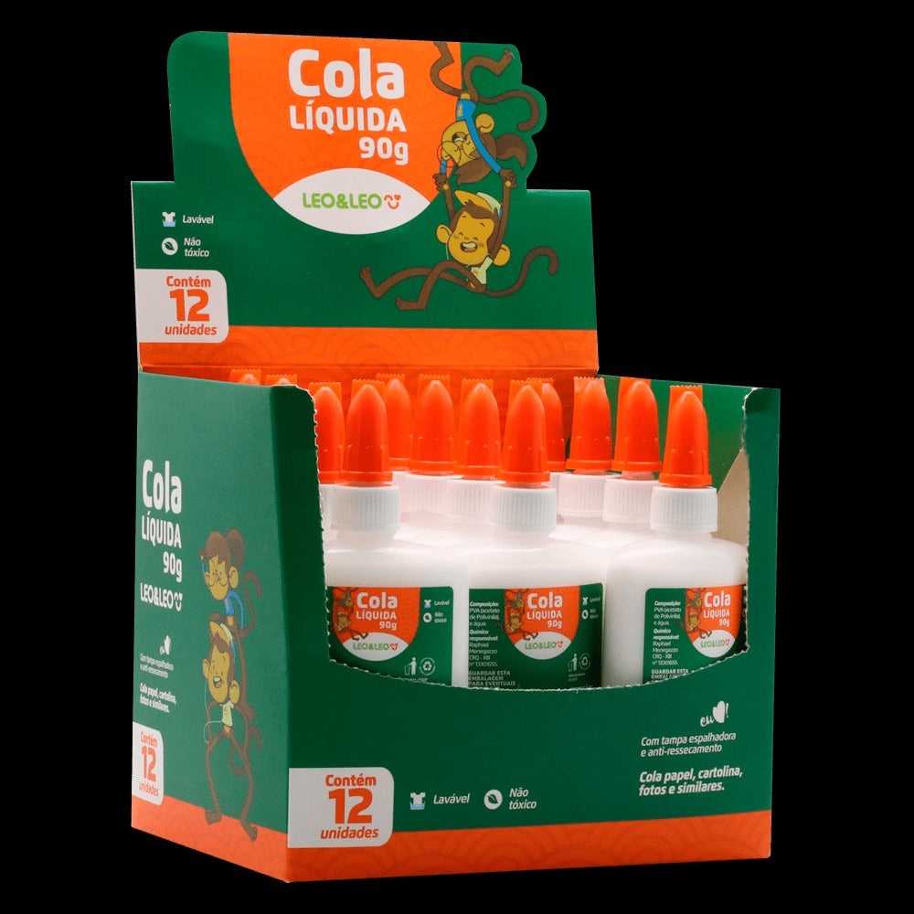 Cola Branca Escolar Liquida 90Gr Leo E Leo