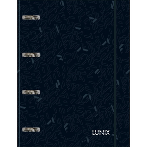 Caderno Argolado Cartonado Universitário Com Elástico Lunix Preto 80 Folhas