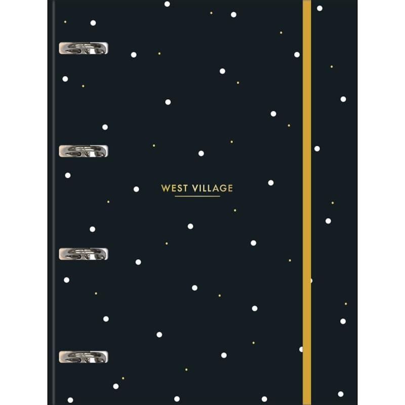 Caderno Argolado Cartonado Universitário Com Elástico West Village 80 Folhas