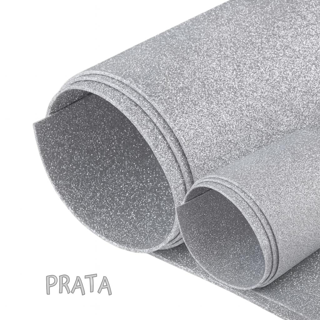 Placa Eva C/Brilho 40Cmx48Cm Prata Leo E Leo