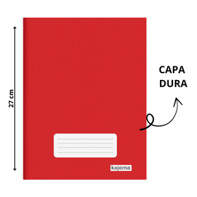 Caderno Brochura Liso Vermelho Kajoma 96 folhas