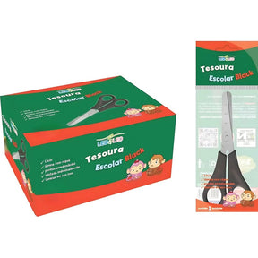 Tesoura Escolar Preto Inox Leo E Leo