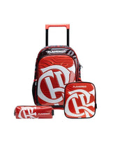 Kit Mochila de Rodinha + Lancheira Térmica + Estojo Flamengo Masculino Oficial