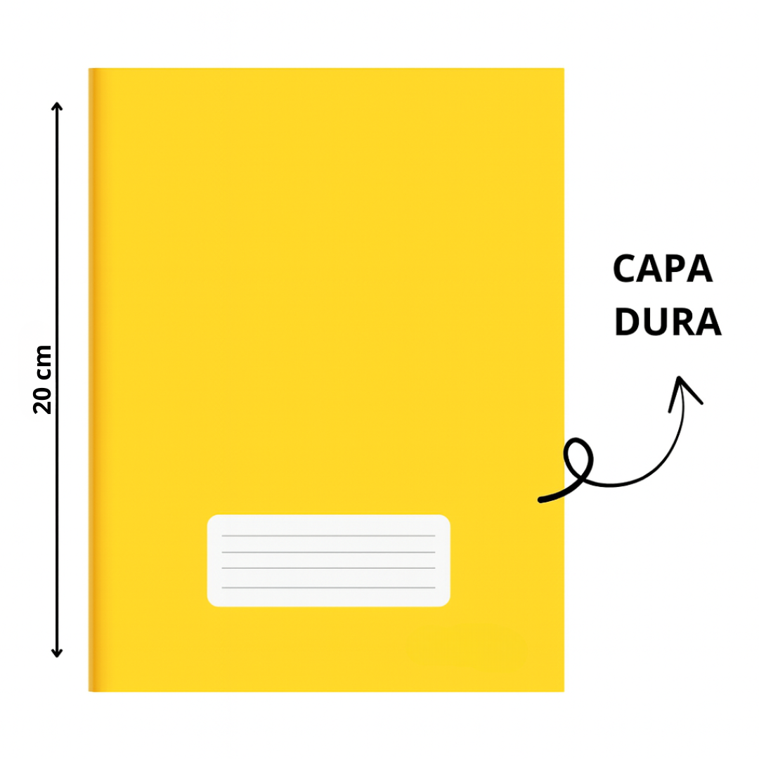 Caderno Amarelo 1/4 Brochura Capa Dura Smart
