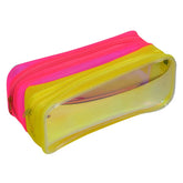 Estojo escolar duplo com zíper E216 Neon - Rosa com Amarelo - Dac