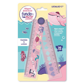Régua de Plástico Dobrável Fundo do Mar Leo&amp;Leo