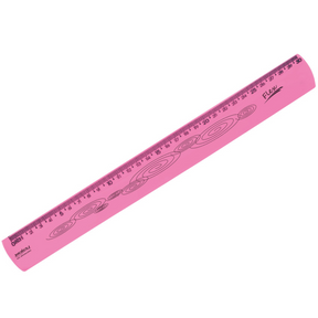 Régua 30Cm Flexivel Neon Rosa Waleu