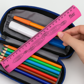 Régua 30Cm Flexivel Neon Rosa Waleu