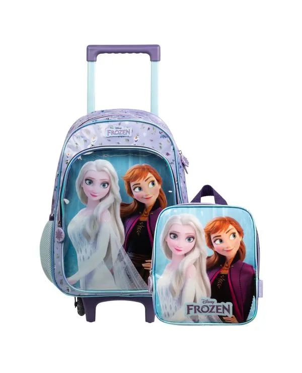 Kit Mochila e Lancheira Térmica Infantil Frozen Elsa e Anna Lilás