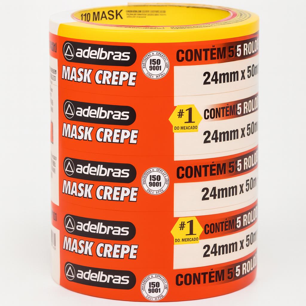 Fita Crepe 710 24X50 Uni Adelbras 019 - Cx 5 Unidades