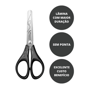 Tesoura 13 Essentials Preta Maped 464261 - Cx 12 Unidades