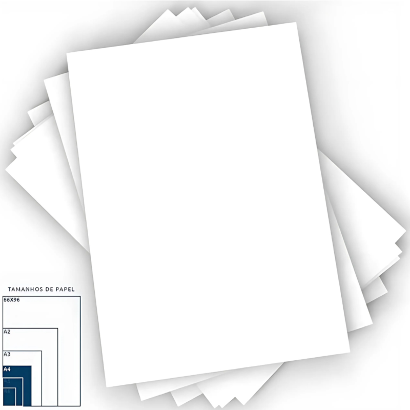 Papel Chamequinho A4 Branco 100Fls - Cx 6 Unidades