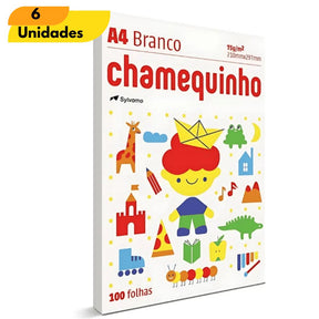 Papel Chamequinho A4 Branco 100Fls - Cx 6 Unidades